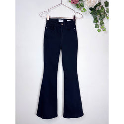 Frame Denim Le Pixie High Flare Jeans in Film Noir