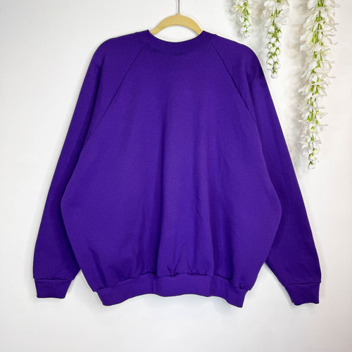 VINTAGE FRUIT OF THE LOOM Hand Painted Floral Sweatshirt