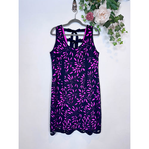 Shani Laser Cut Sheath Dress in Neon Pink