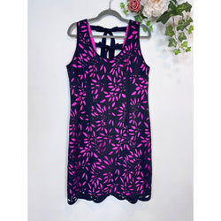Shani Laser Cut Sheath Dress in Neon Pink