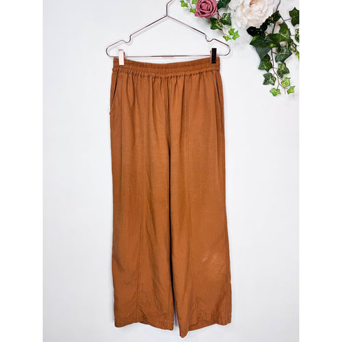 Tradlands Linen Wide Leg Pants in Burnt Sienna
