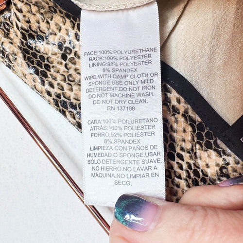 Danielle Bernstein x Macys High Rise Faux Snakeskin Pants
