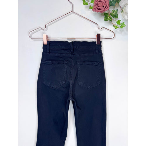 Frame Denim Le Pixie High Flare Jeans in Film Noir