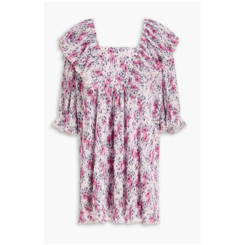 GANNI Georgette Babydoll Mini Dress