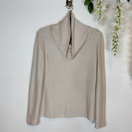 ST. JOHN Champagne Metallic Sweater