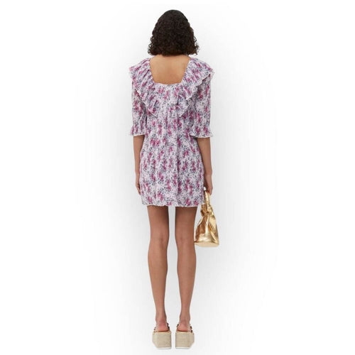 GANNI Georgette Babydoll Mini Dress