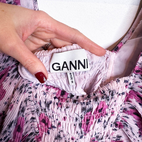 GANNI Georgette Babydoll Mini Dress