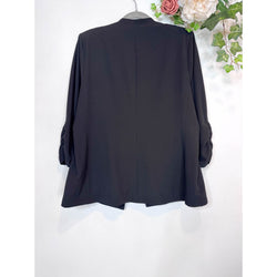 Torrid Studio Crepe Collarless Blazer in Deep Black