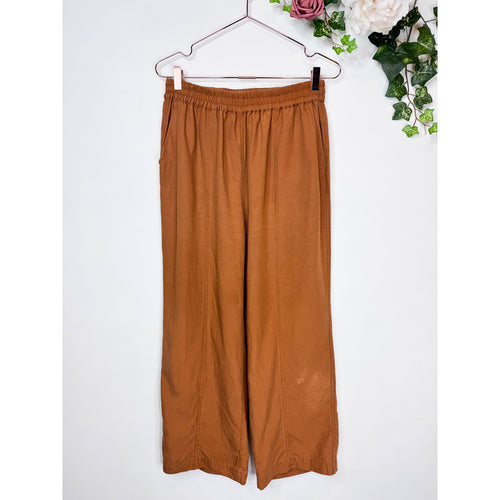 Tradlands Linen Wide Leg Pants in Burnt Sienna
