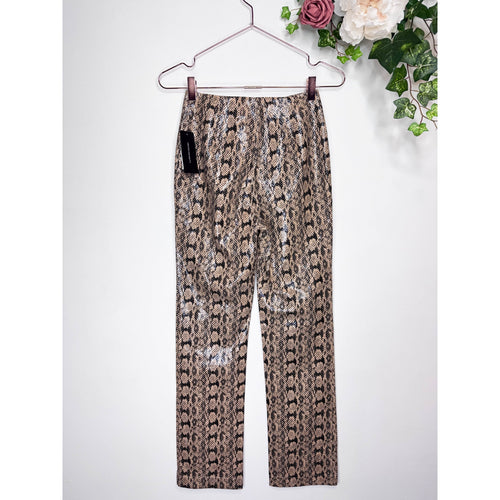 Danielle Bernstein x Macys High Rise Faux Snakeskin Pants