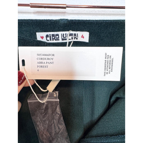 Ciro Lucia! Corduroy Abra Pant in Forest Green