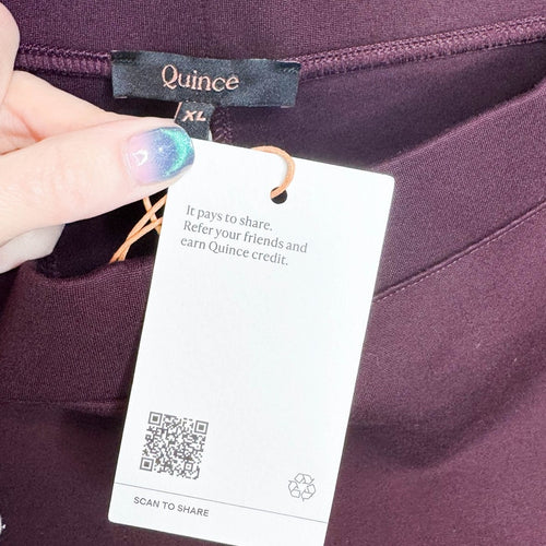 Quince Ultra-Stretch Ponte Straight Leg Pant in Burgundy