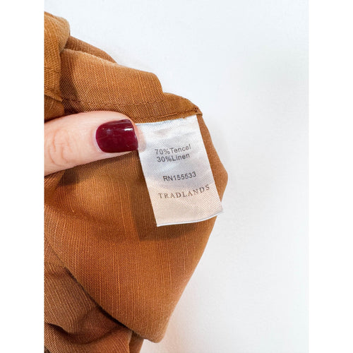 Tradlands Linen Wide Leg Pants in Burnt Sienna