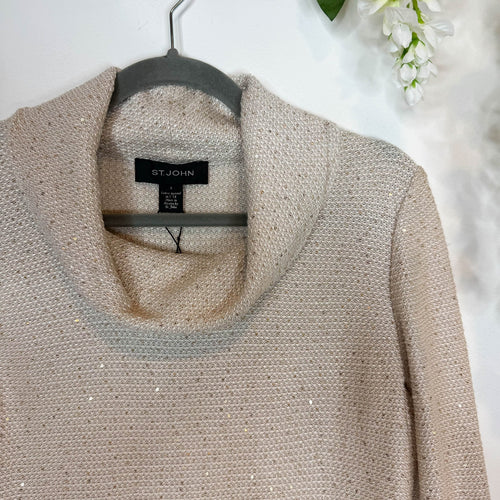 ST. JOHN Champagne Metallic Sweater