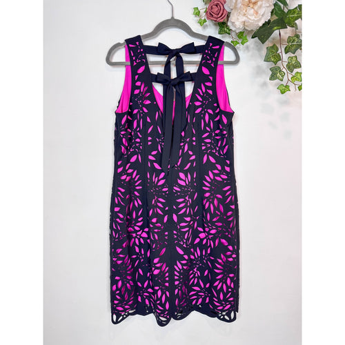 Shani Laser Cut Sheath Dress in Neon Pink