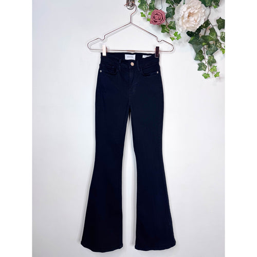 Frame Denim Le Pixie High Flare Jeans in Film Noir