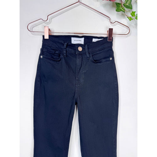 Frame Denim Le Pixie High Flare Jeans in Film Noir