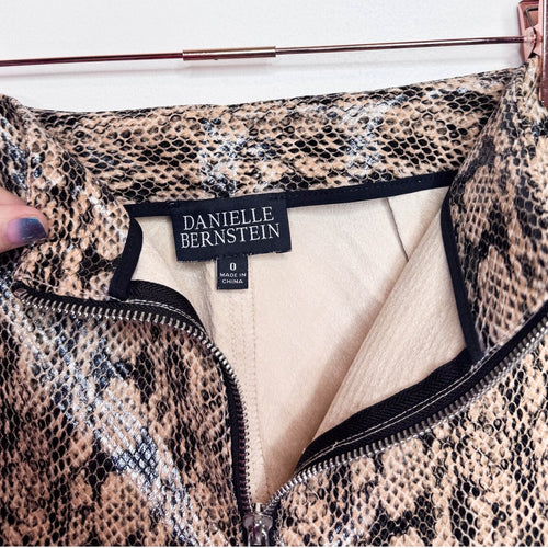 Danielle Bernstein x Macys High Rise Faux Snakeskin Pants