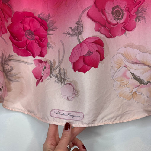 SALVATORE FERRAGAMO Vintage Ombre Floral Blouse