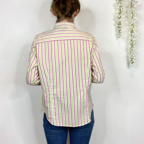 Robert Graham Striped Button Down Shirt Paisley Cuffs
