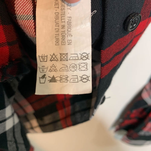 Zara Plaid Flannel Pearl Button Down Shirt