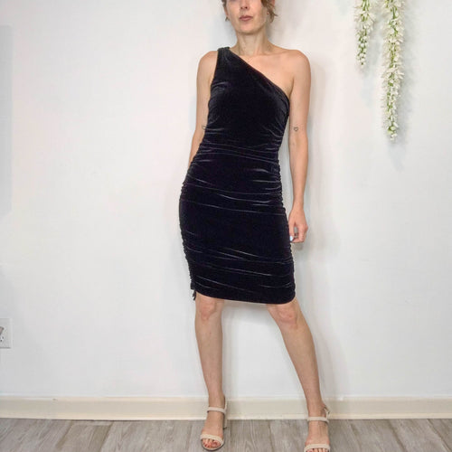 House of Harlow 1960 Velvet Dress One Shoulder