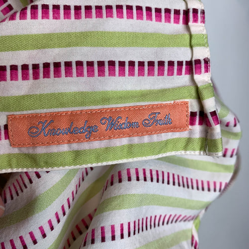 Robert Graham Striped Button Down Shirt Paisley Cuffs