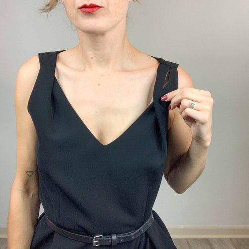 Lafayette 148 Little Black Dress with Side Draping