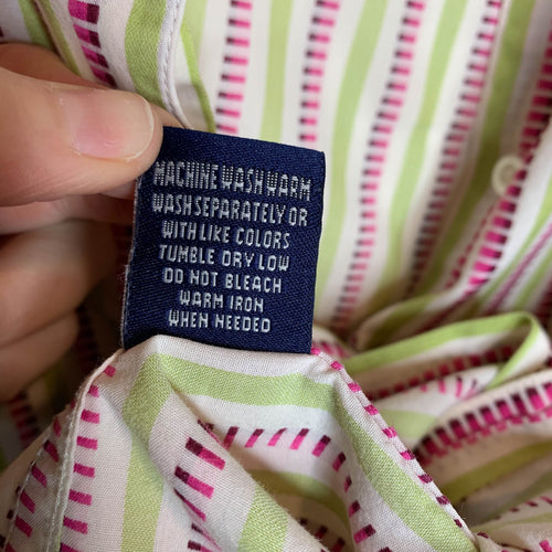 Robert Graham Striped Button Down Shirt Paisley Cuffs